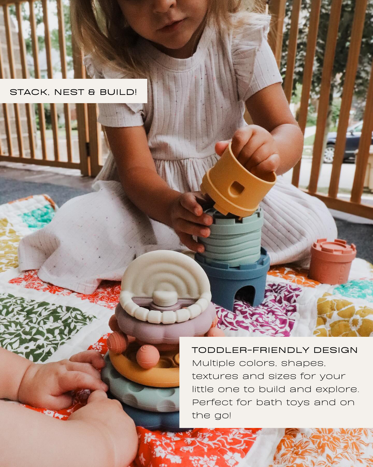 Silicone Stacking Toy Set (Castle Stacking Cups & Teethers)