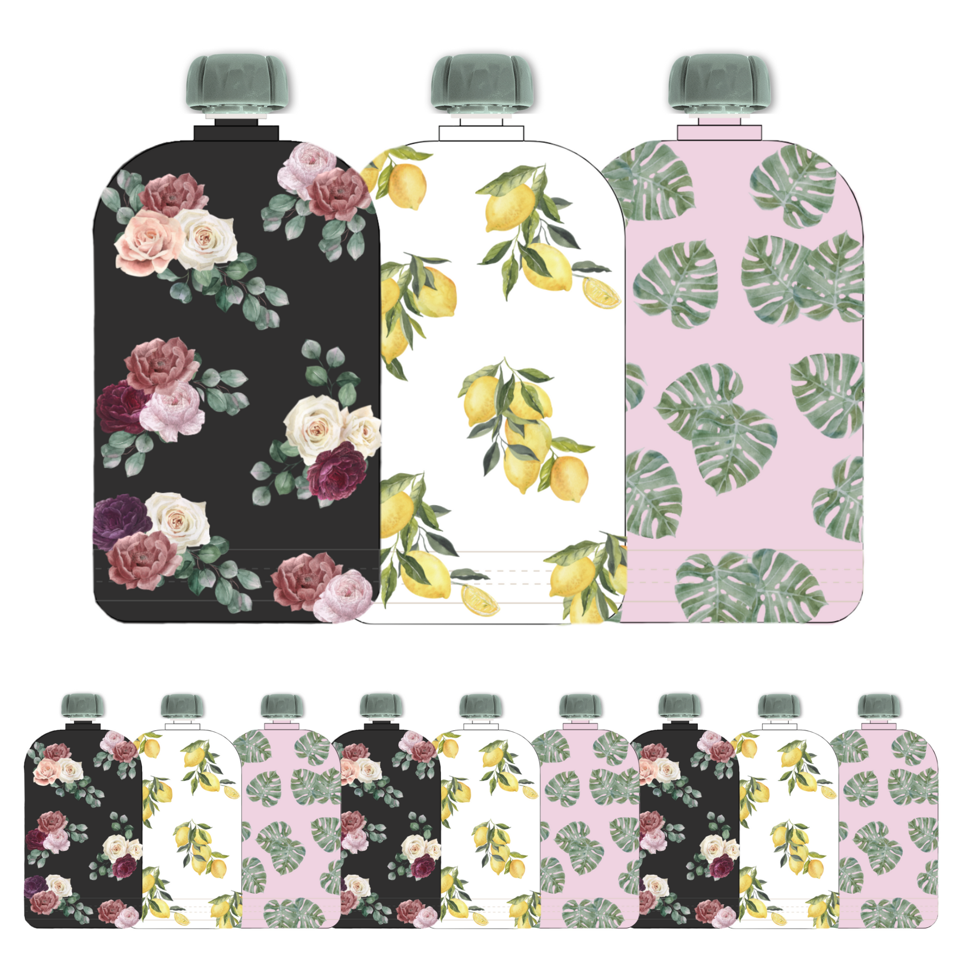 Reusable baby food pouches for applesauce & purees.