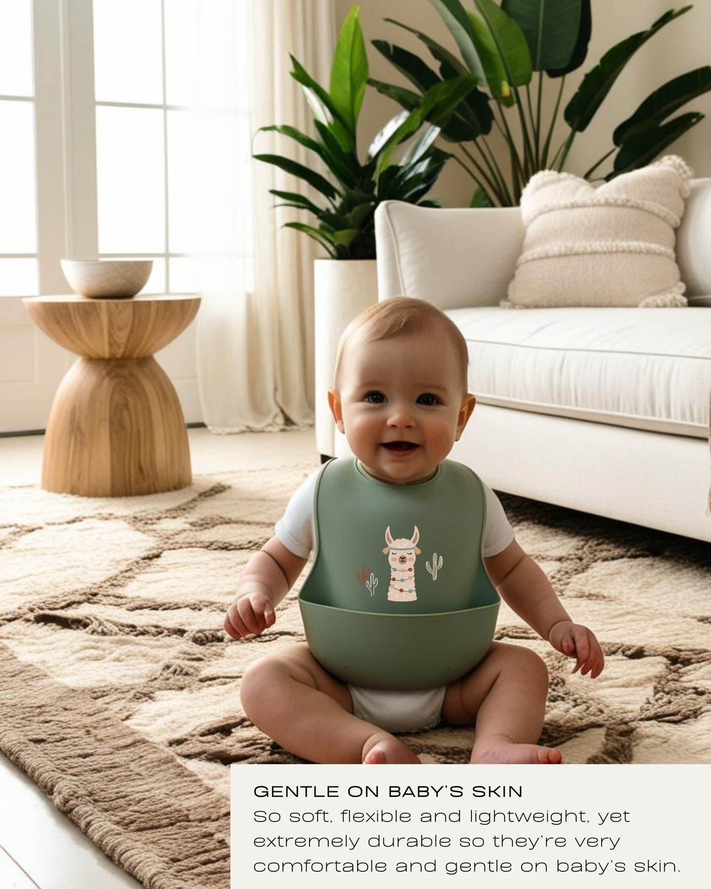 Silicone Baby Bibs (Llama)