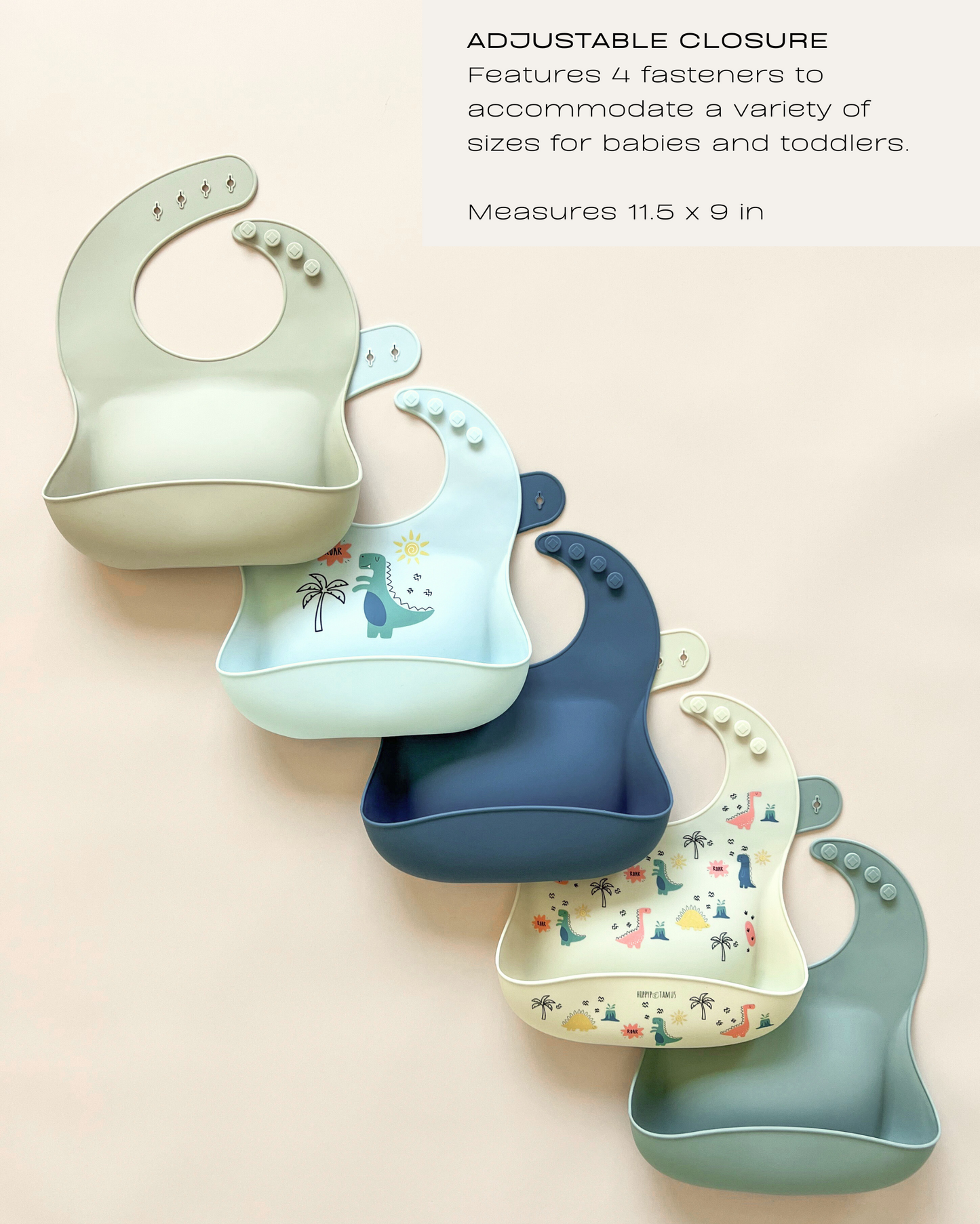 Silicone Baby Bibs (Sage / Nude / Fog)