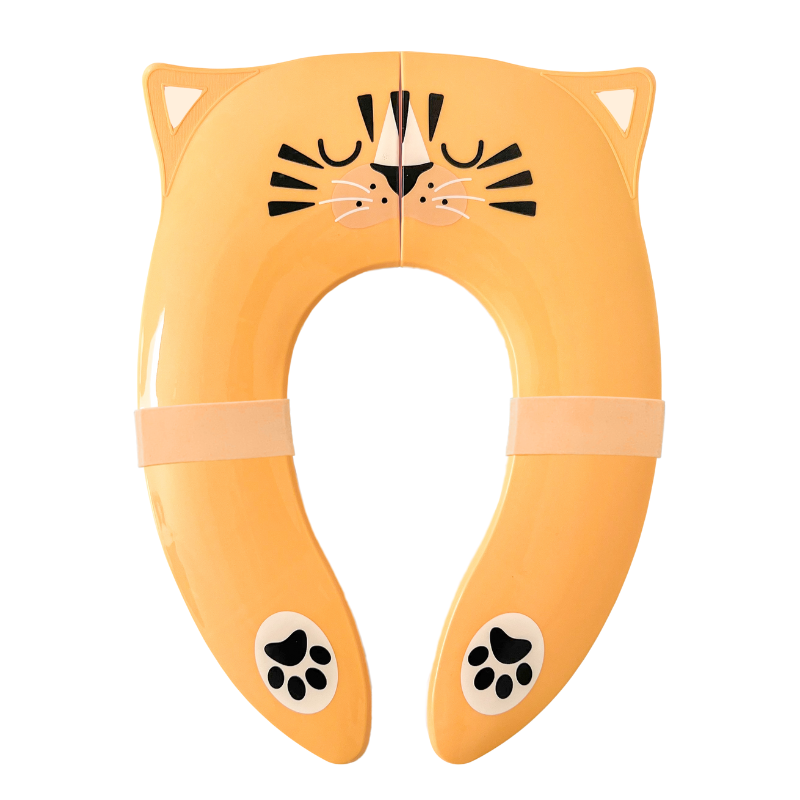 Foldable potty training seat for toddlers with silicone joint covers to prevent pinching