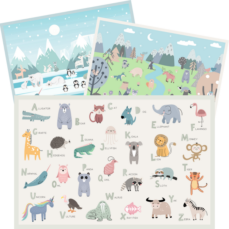Disposable placemats for babies for restaurants & travel. Sticky adhesive. 