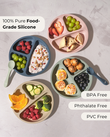 Silicone Suction Plates (Sage / Nude / Blush)