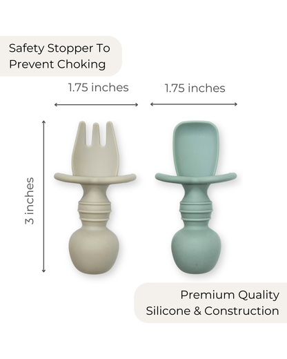 Silicone Baby Feeding Set (Sage / Sand)