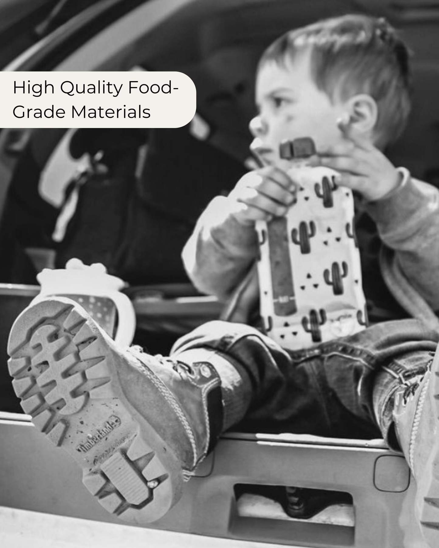 Reusable Food Pouches (Black & White) - Set of 6