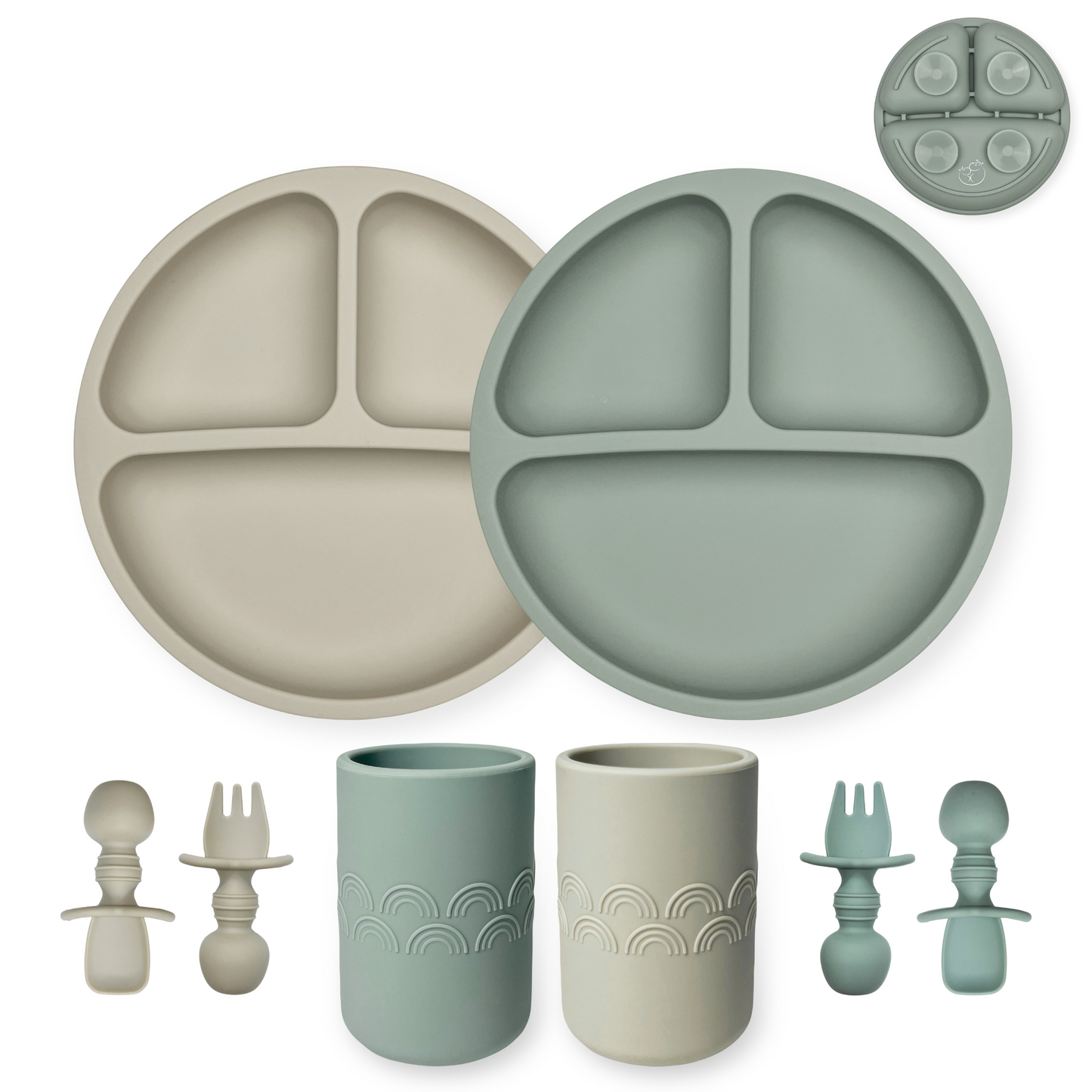 Silicone Baby Feeding Set (Sage / Sand)