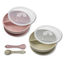 Silicone Suction Bowls & Utensils (Blush / Nude)
