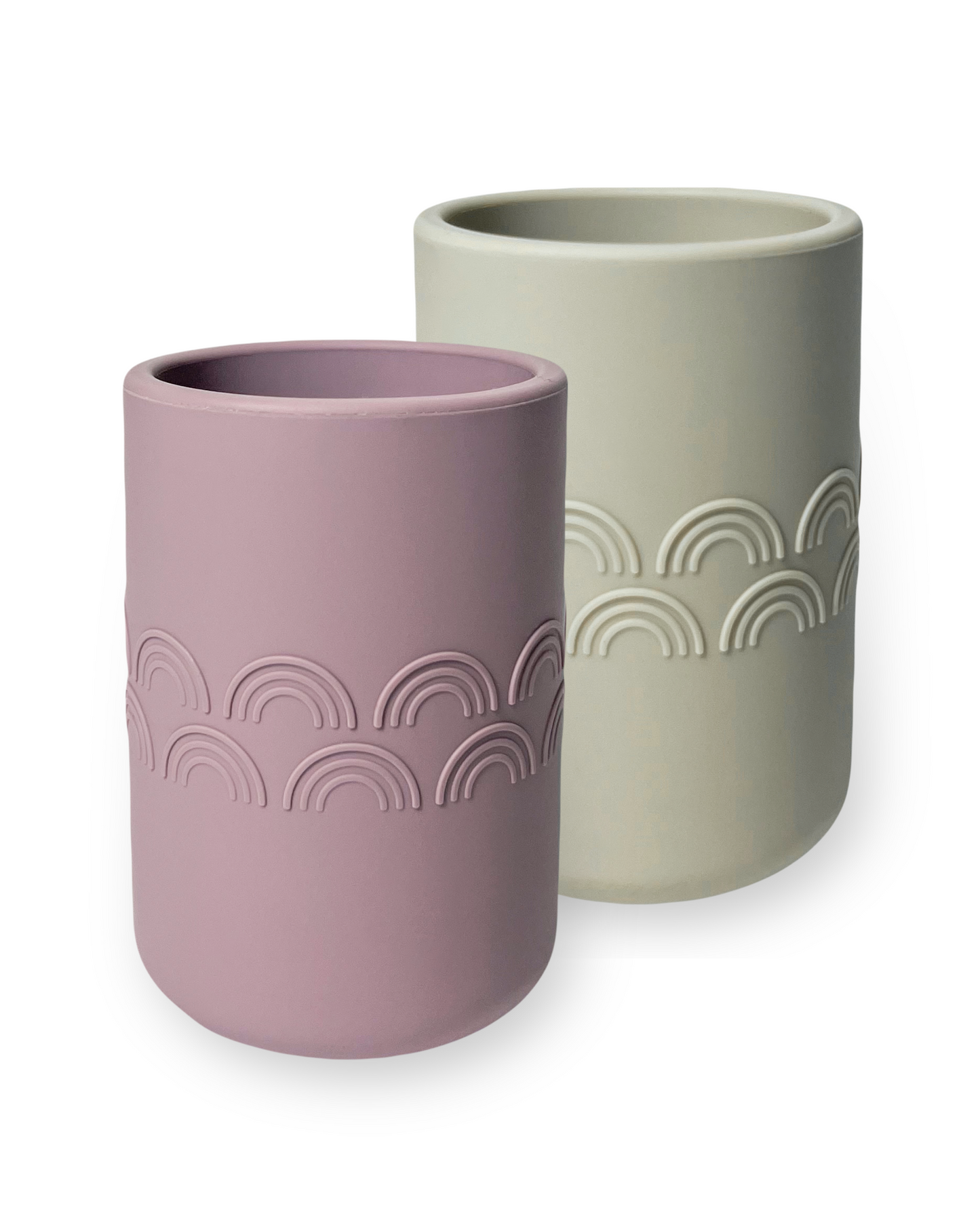 Silicone Toddler Cups (Mauve / Sand)