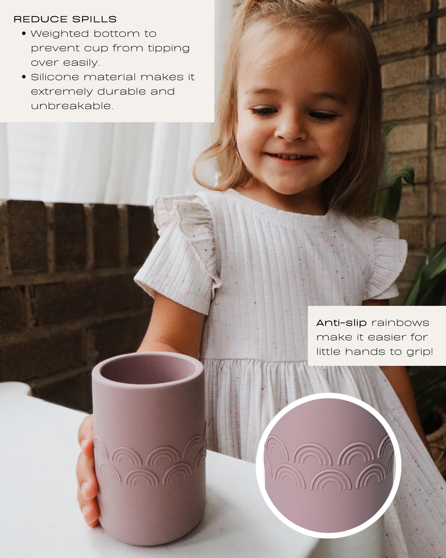 Silicone Toddler Cups (Sage / Fog)