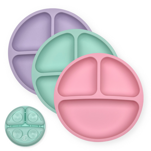 Silicone Suction Plates (Pink / Mint / Lavender)