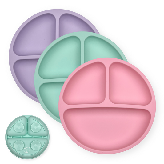 Silicone Suction Plates (Pink / Mint / Lavender)