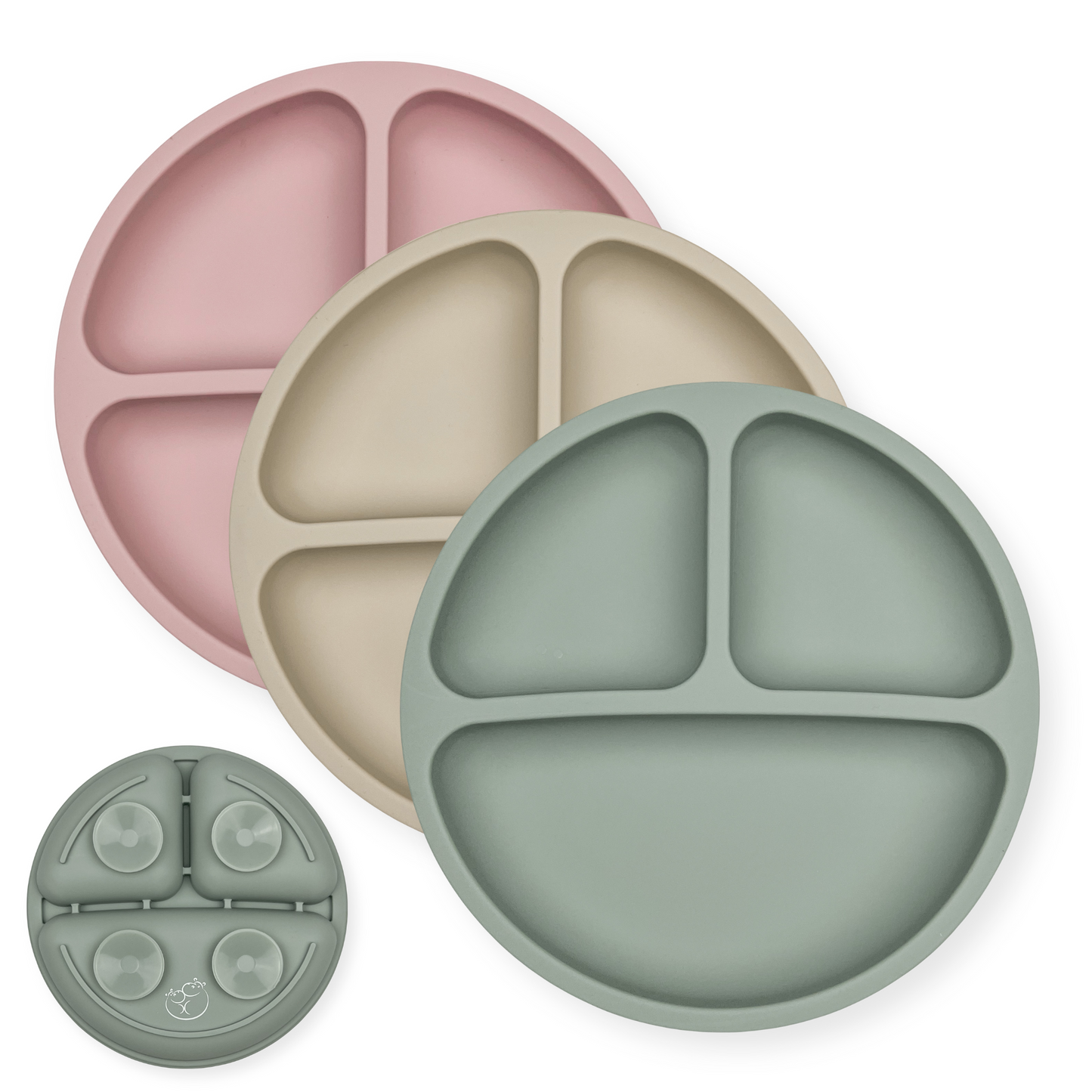 Silicone Suction Plates (Sage / Nude / Blush)