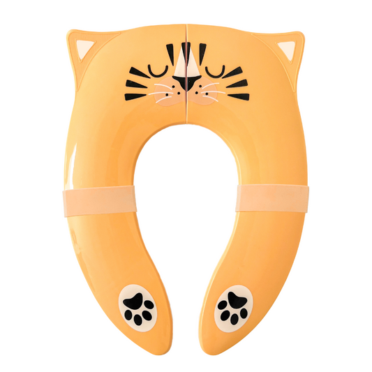 Foldable potty training seat for toddlers with silicone joint covers to prevent pinching
