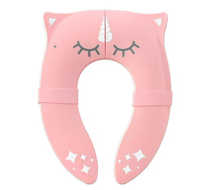 Foldable potty training seat for toddlers with silicone joint covers to prevent pinching