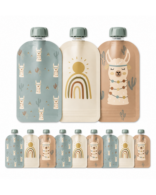 Reusable Food Pouches – 12 Pack | Llama