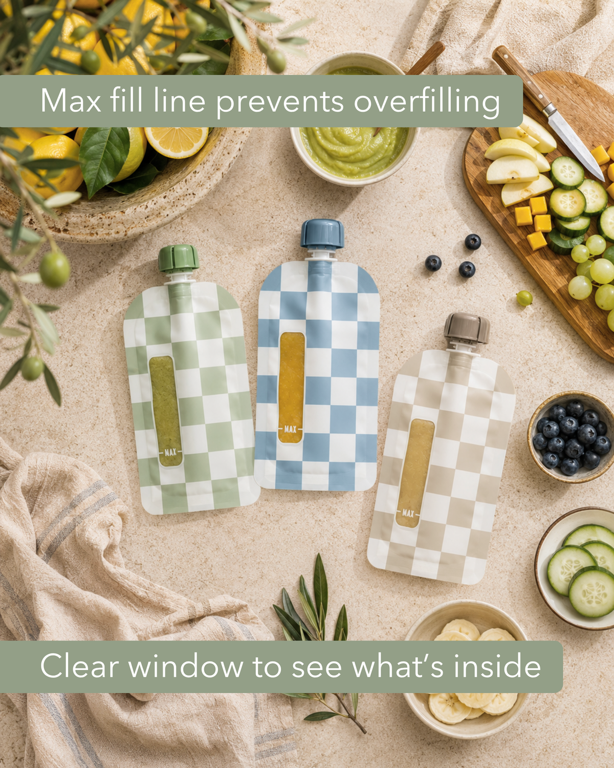 Reusable Pouches – 12 Pack | Checkered