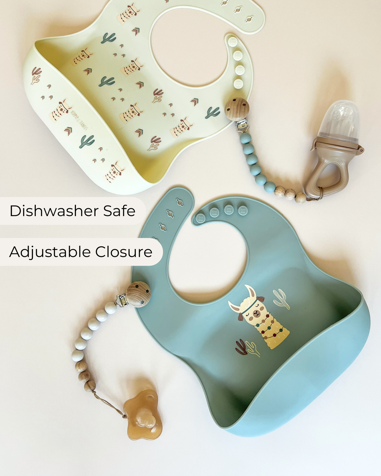 Silicone Baby Bibs (Llama)