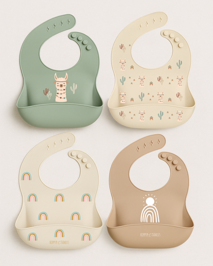 Silicone Baby Bibs (Llama)