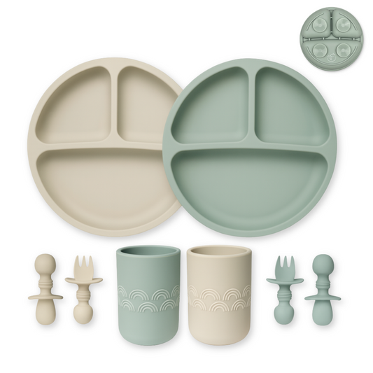 Silicone Baby Feeding Set (Sage / Sand)