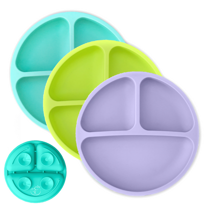Silicone Suction Plates (Lavender / Teal / Lime)