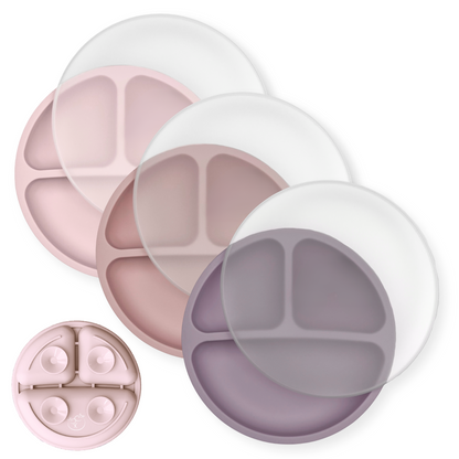 Suction Plates with Lids (Orchid / Blush / Primrose)