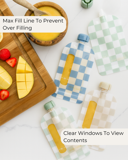 Reusable Food Pouches (Rainbow) - Set of 12