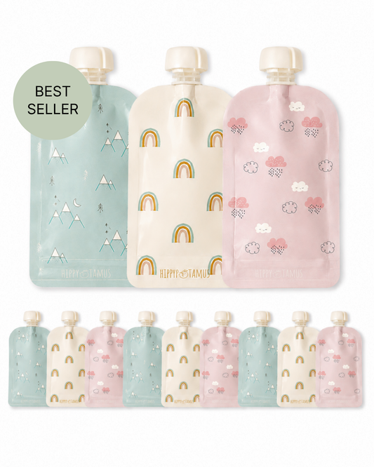 Reusable Food Pouches (Rainbow) - Set of 12