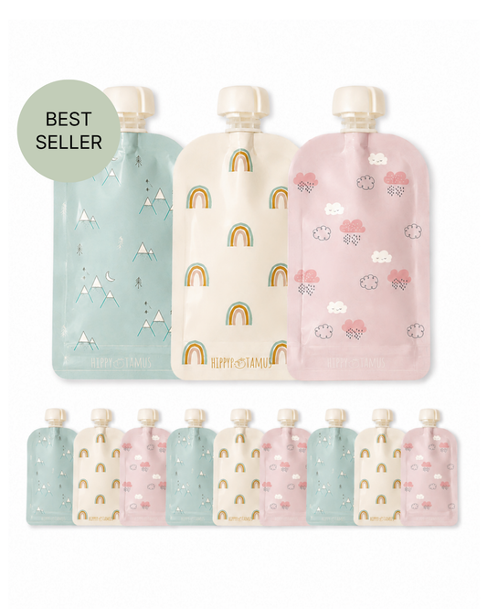 Reusable Food Pouches – 12 Pack | Rainbow