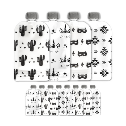 Reusable baby food pouches for applesauce & purees.