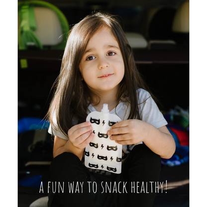 Reusable Food Pouches (Black / White) - Set of 12